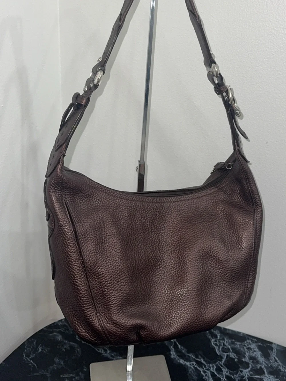 BRIGHTON HANDBAG MASTERPIECE BROWN NIKKI LEATHER SHOULDER BAG AUTHENTIC